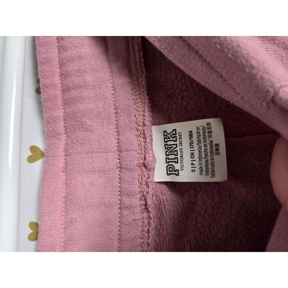 PINK Victoria's Secret Rose Pink Hoodie & Jogger Set with Gold Glitter Logo - Picture 8 of 8